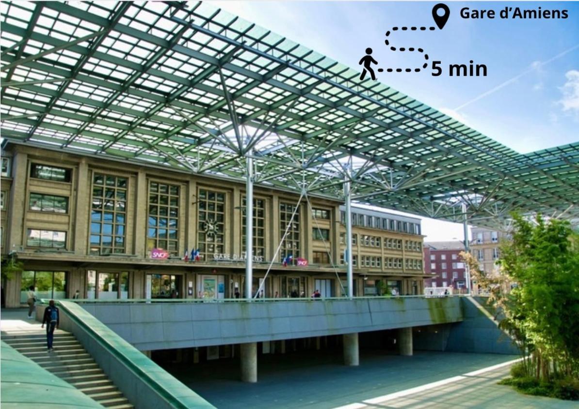 L Amiens Haussmann-Gare-Hortillonnages-Centre-Ville-Wifi Exterior foto